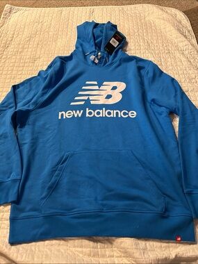 New Balance Men’s Bright Blue Logo Zip-Up Hoodie